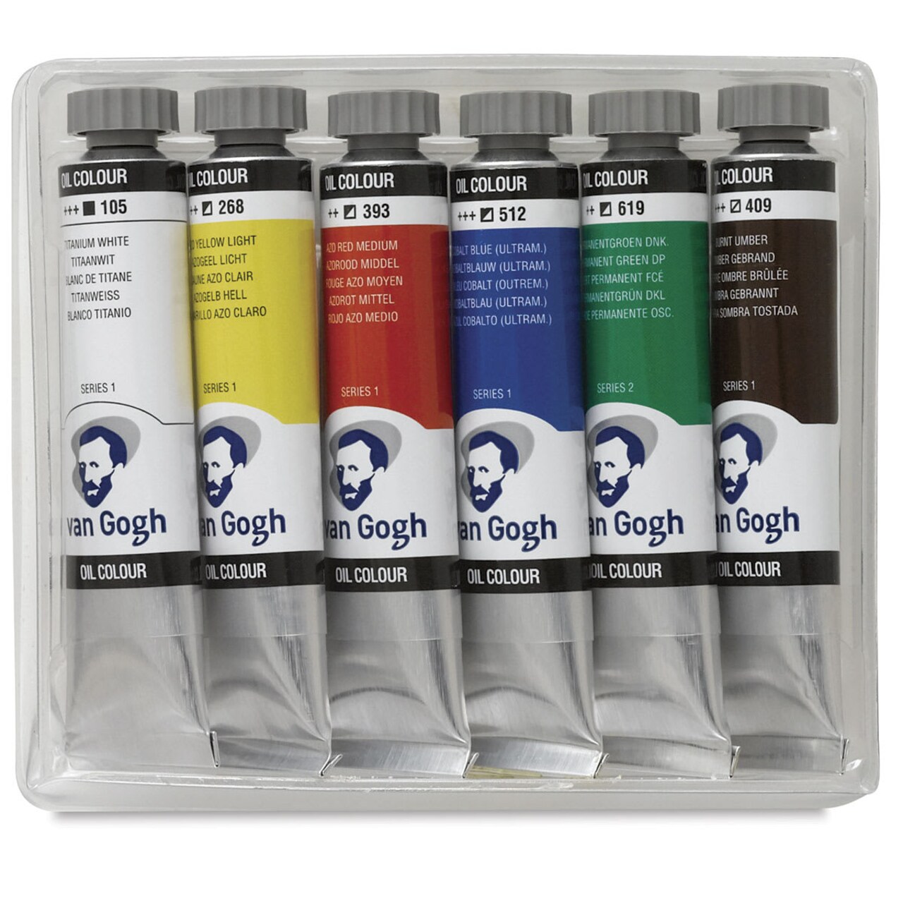 Van Gogh Oil Paints - Set of 6, Assorted Colors, 20 ml Tubes